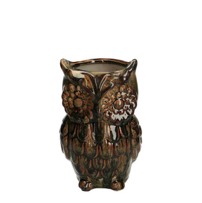 <h4>Herfst Keramiek Vaas uil 10.5*10*16cm</h4>