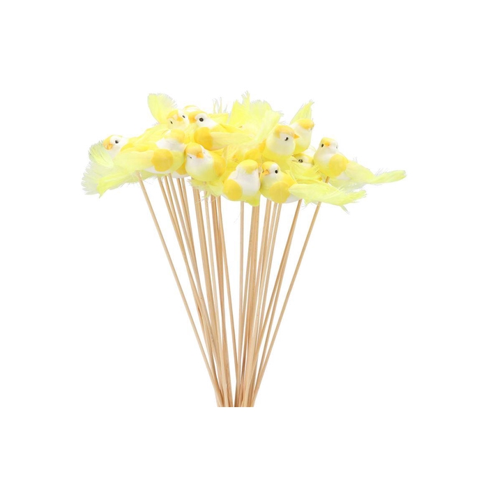 <h4>Pick Bird On Stick Yellow P/1 11x4x50cm</h4>