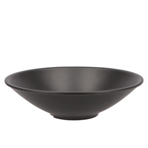 Ceramic Bowl Graphite Flat Round 25x7cm