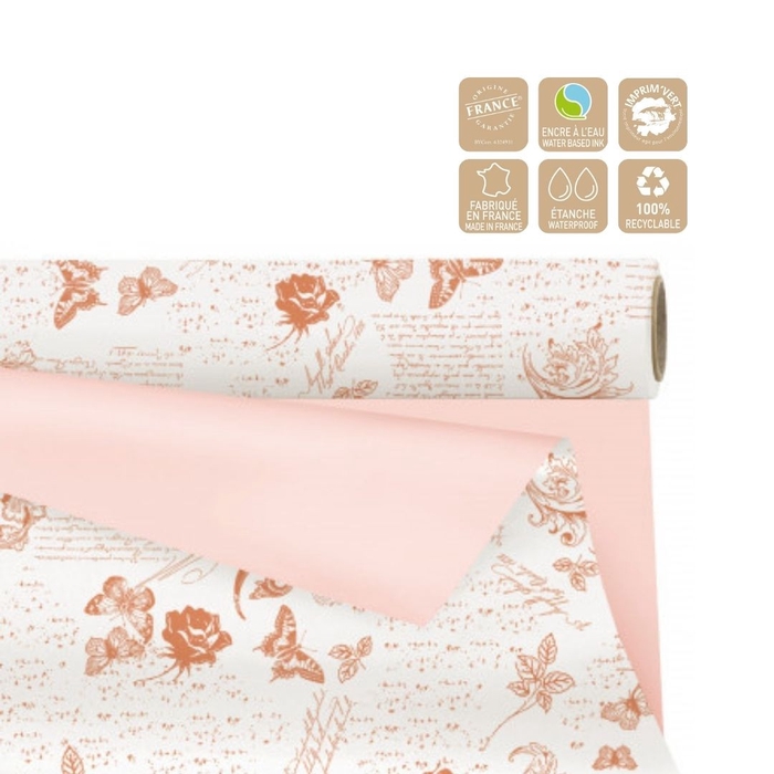 <h4>Cellophane Roll  80cm  25m Duo Mat Romance</h4>