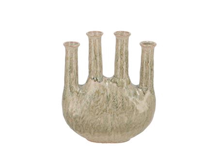 <h4>Inga Jahra Green Vase Oval Tube Active Glaze 23x10</h4>
