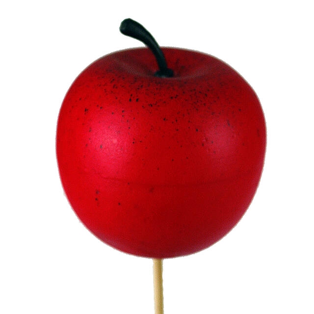 <h4>Bijsteker Appel 6cm+50cm stok rood</h4>