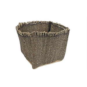 Mand Cairo nat/zw L 28x28x28cm.