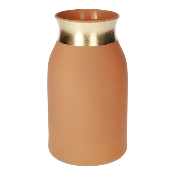 <h4>Vase Luna d9.2\\12xh21 brown matt\\gold</h4>