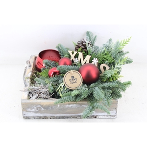 arr5 Kerst PL - Hout 4kant dienblad Rood