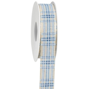 Lint Tartan draad 25mmx18mtr  bl.
