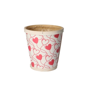 Promo Wood Hearts pot d13*14cm