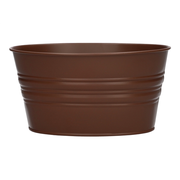 <h4>Planter Yates oval 19x13.5x10 brown</h4>