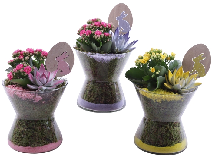 <h4>Easter Arr. Indoor Glass Hourglass Ø16cm 2PP</h4>