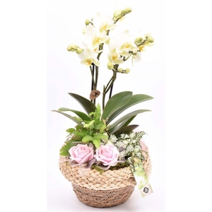 Jute mand met rand 18cm