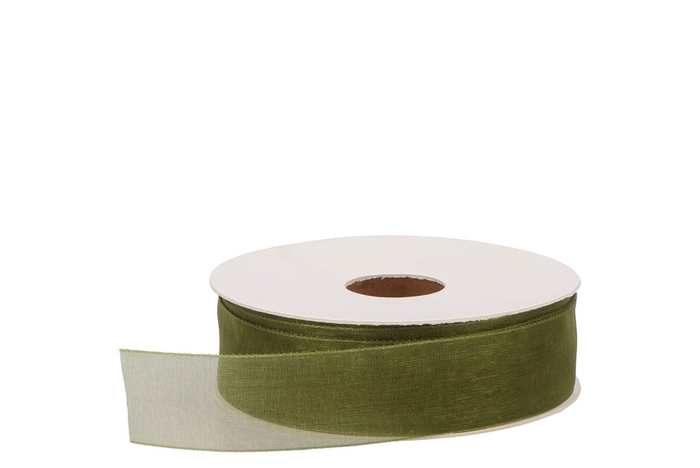 <h4>Ribbon Organza 66 Moss Green 50mx25mm</h4>