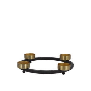 Ariana Black/gold 4x Waxine Holder 23x23x5cm Nm