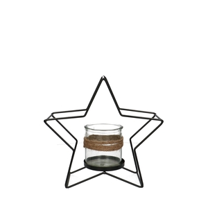 Christmas Glass frame star pot d08*8cm