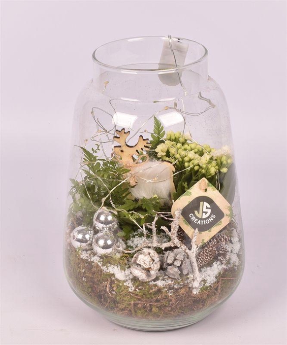 <h4>Glas cilinder Zef 16cm met LED</h4>