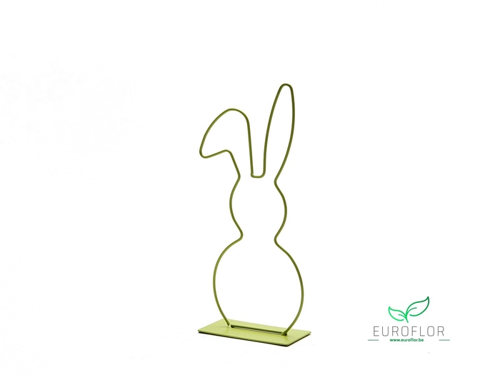 METAL BUNNY ON BASE 29CM LIMEGREEN