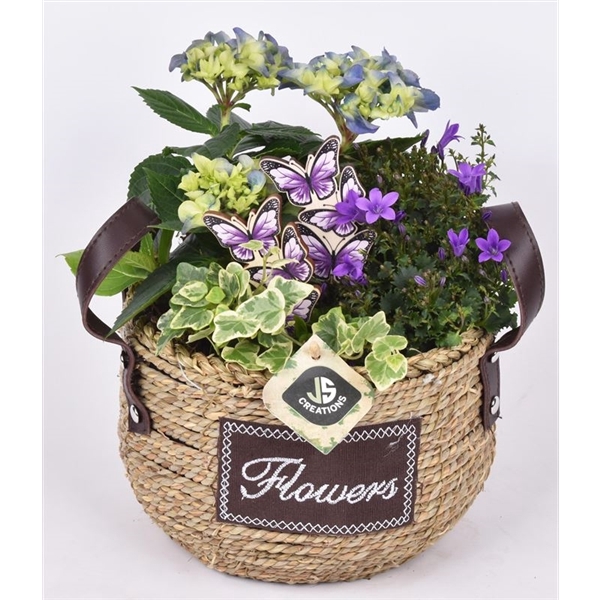 <h4>Touw mand "flowers" 20cm</h4>