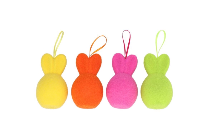 <h4>Easter Flock Dutch Orange Bunny Hanger Ass 8x8x14cm</h4>