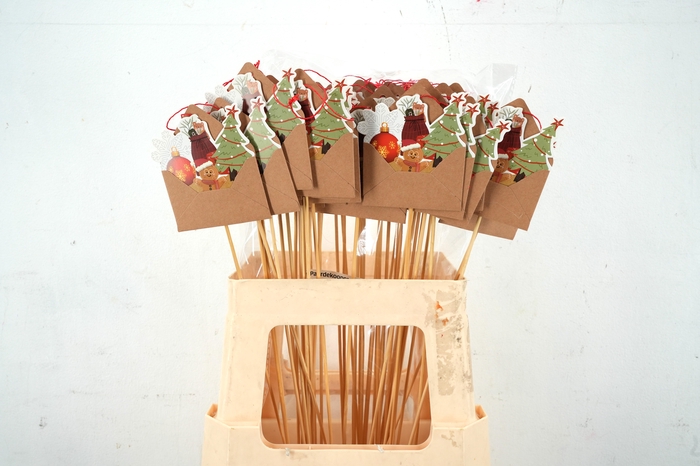 <h4>Pick Christmas Envelope 9,8x8cm+50cm stick 25pce/bag</h4>