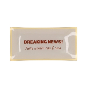 Plate Rectangle Breaking News! 20x10x2cm