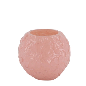 Glas Vaas Flowers bol d15*13cm