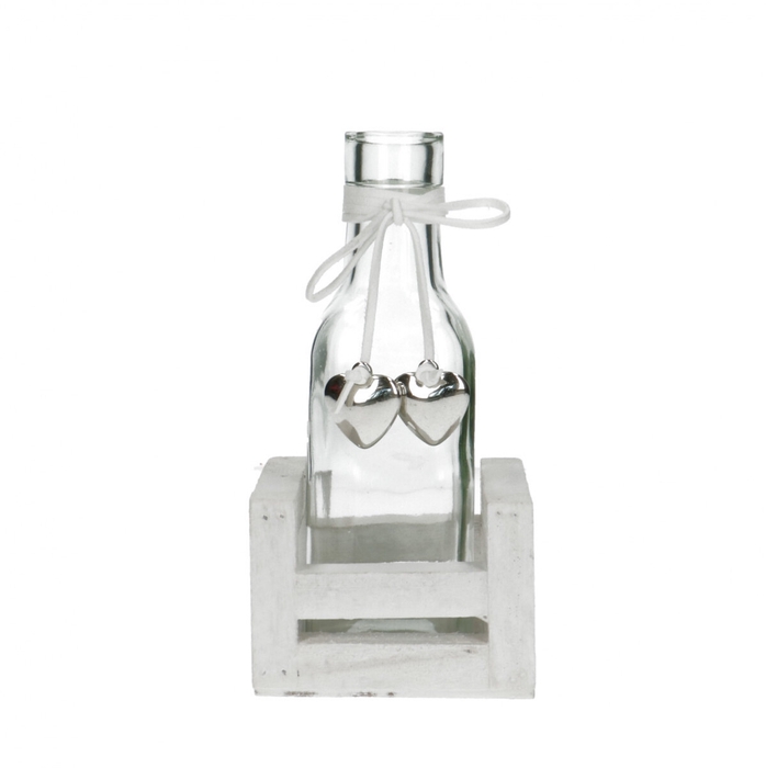 <h4>Mothersday Glass Tray 1bottle+heart d03/6*15cm</h4>