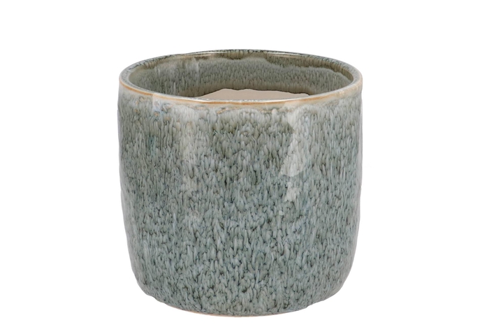 Iron Stone Blue Glazed Pot 16x15cm