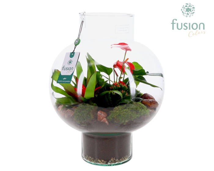 <h4>Green Bottle Laura Large met arrangement</h4>