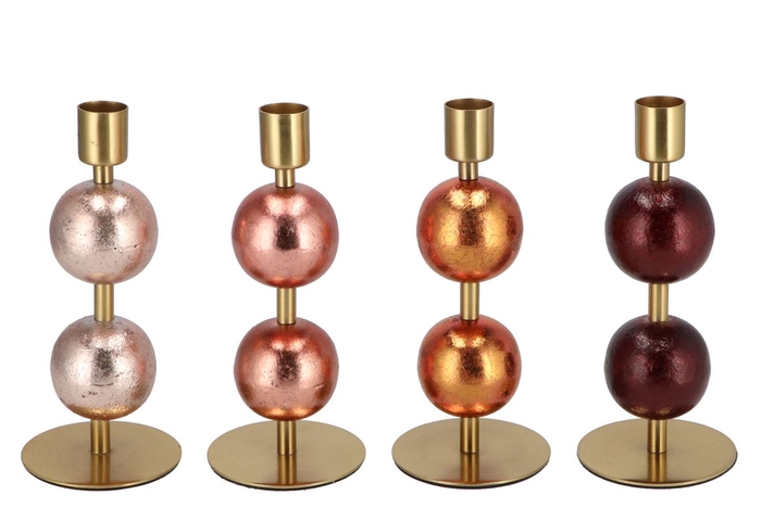 <h4>Cosmo Foiled Nude Mix Ball Candle Holder Ass 7x7x18cm</h4>