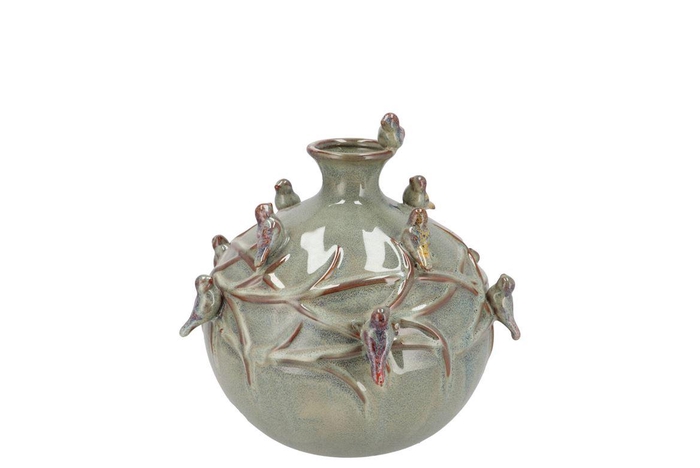 <h4>Bird Vase Globe Moss 14x14x14cm</h4>