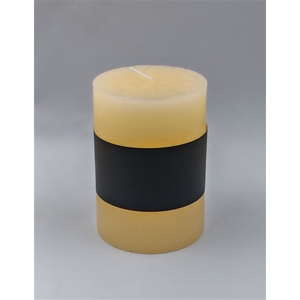 Pillar candle Lucian d6.8xh9.5 rustic beige