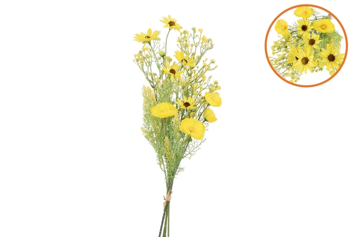 Silk Poppy Rudbeckia Wildflowers Yellow 78cm