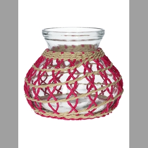 DF02-740483900 - Vase Vina d11.5/18.5xh15.5 fuchsia/natural