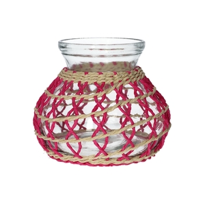 DF02-740483900 - Vase Vina d11.5/18.5xh15.5 fuchsia/natural