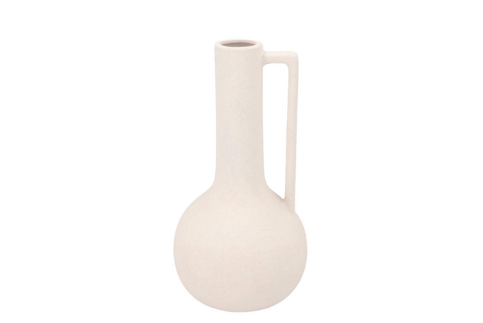 Florence White Vase Can 18x18x34cm Nm