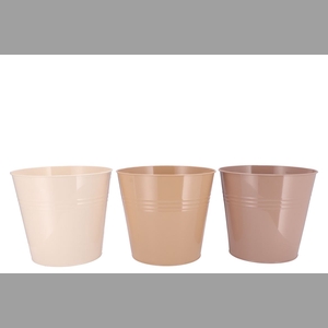 Zinc Natural Brown Mix Bucket Basic Ass 22x20x16cm