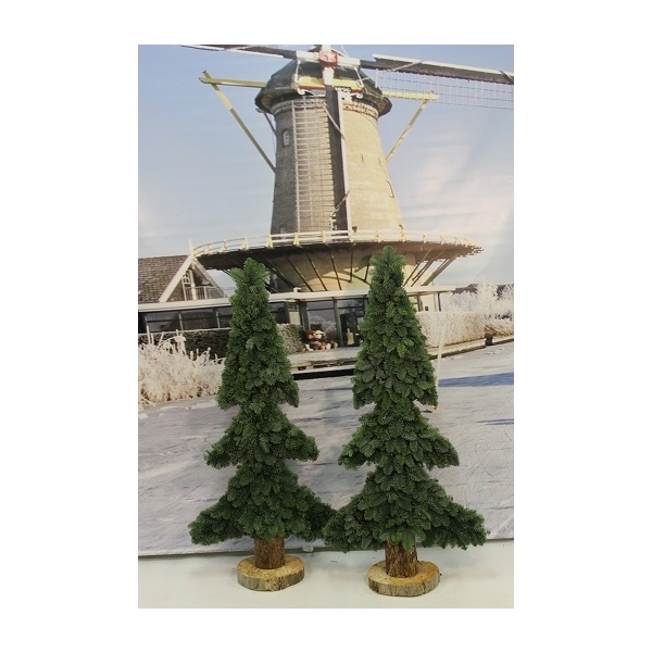 <h4>2D cartoon bomen 2 zijdig op voet Nobilis sneeuw 125cm</h4>