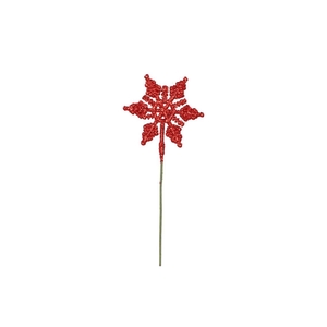 Pick Shine Snowflake Jolly Red 25cm P/24 Nm