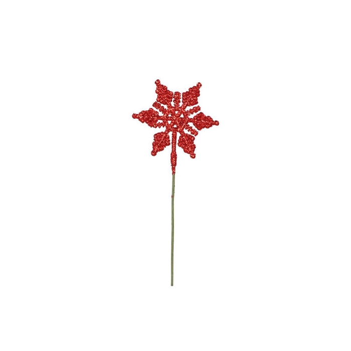 <h4>Pick Shine Snowflake Jolly Red 25cm Per 24</h4>