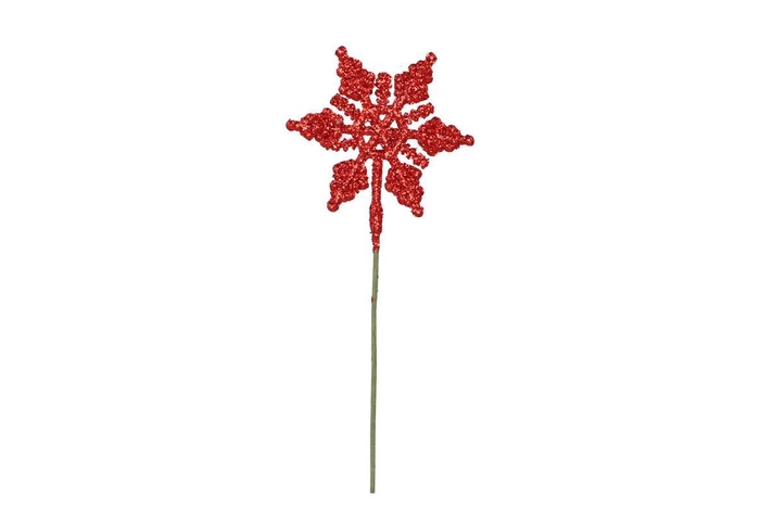 Pick Shine Snowflake Jolly Red 25cm Per 24