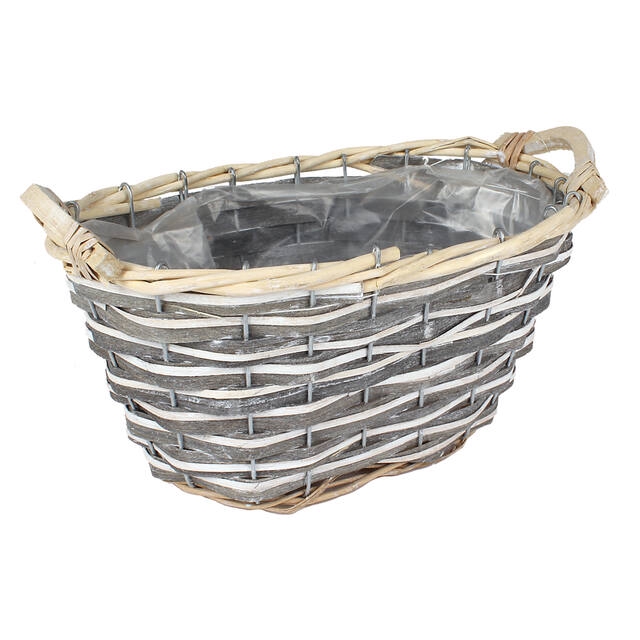 <h4>Basket Baku chipwood 30x18.5x14cm grey</h4>