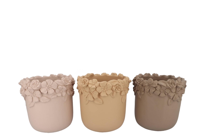 Gigi Natural Brown Mix Flower Pot Ass 27x27x25m Nm