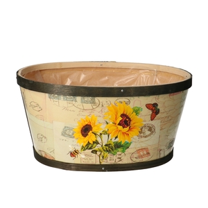 Wood Sunflower tray 22*18*11cm