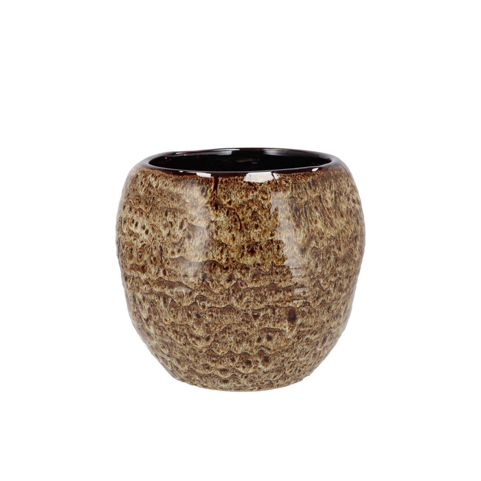 <h4>Dana Brown Cat Eye Pot 16x16x14cm</h4>