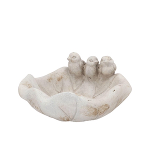 Concrete Antique Bird Bowl Leaf Birds 20x20x10cm Nm