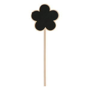 Steeketiket hout Bloem d9*40cm