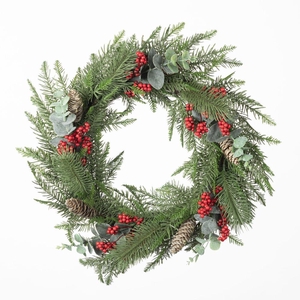 AF Wreath Pine Ber Mix D60cm G