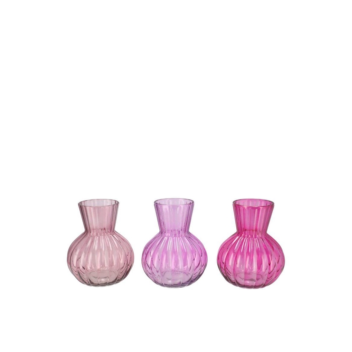 <h4>Feline Pink Mix Vase Ass 9x11cm</h4>