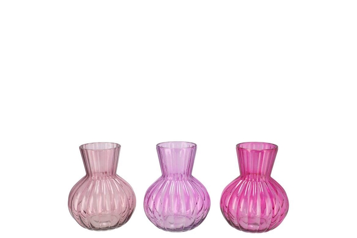 Feline Pink Mix Vase Ass 9x11cm