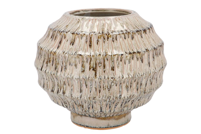 <h4>Lima Green Vase Bowl Active Glaze 34x34x30cm</h4>