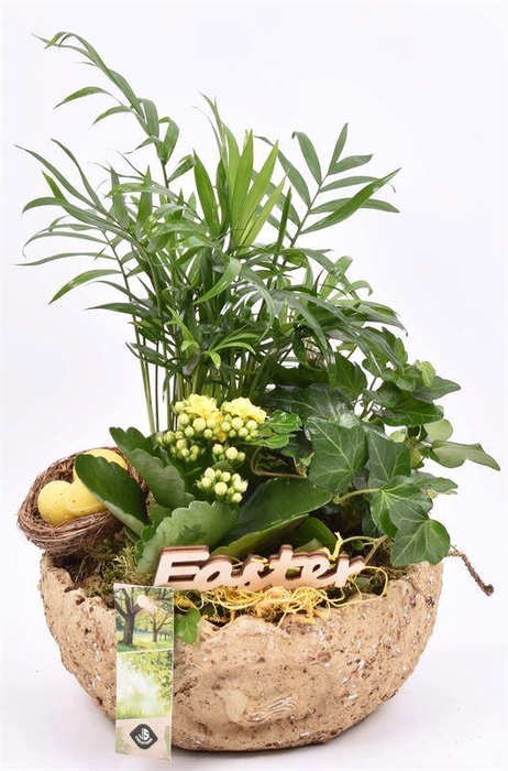 <h4>Cement ei schaal kip decor 18cm</h4>